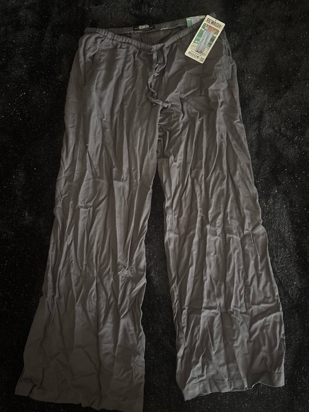 Rewash Men's Wide-Leg Lounge Pants — Charcoal
